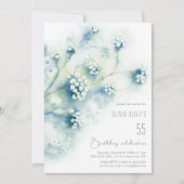 Kleine weiße Blume Geburtstag im Alter Einladung (Vorderseite)