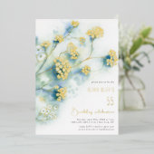 Kleine weiße Blume Geburtstag im Alter Folieneinladung (Stehend vorne)