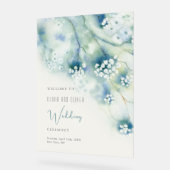 Kleine weiße Blume Hochzeitsempfang Acrylschild (Winkel)