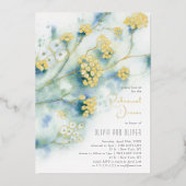 Kleine weiße Blume Probe Abendessen Folieneinladung (Vorderseite)