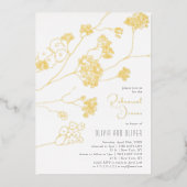 Kleine weiße Blume Probe Abendessen Folieneinladung (Vorderseite)