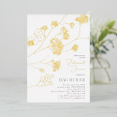 Kleine weiße Blume Probe Abendessen Folieneinladung (Stehend vorne)
