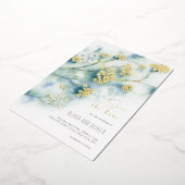 Kleine weiße Blume Save the Date Folieneinladung (Gedreht)