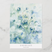 Kleine weiße Blume Save the Date Folieneinladung (Rückseite)