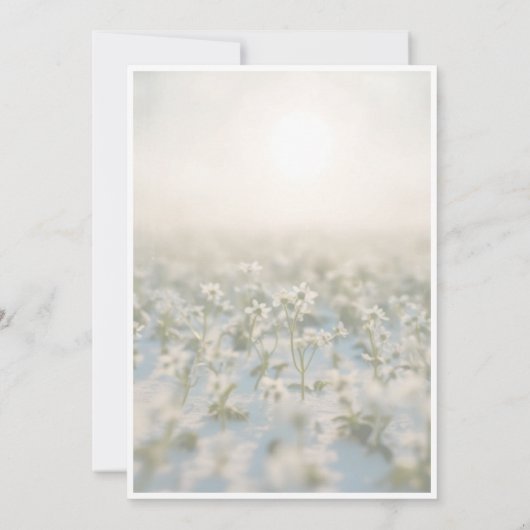 kleine weiße Blume verstreut durch Dankeschön-Kart Dankeskarte (Rückseite)