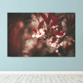 Kleine weiße Blüten Leinwanddruck (Insitu (Holzboden))