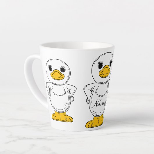 Kleine Weiße Ente Stehend Thunder_Cove Milchtasse (Linke Ecke)