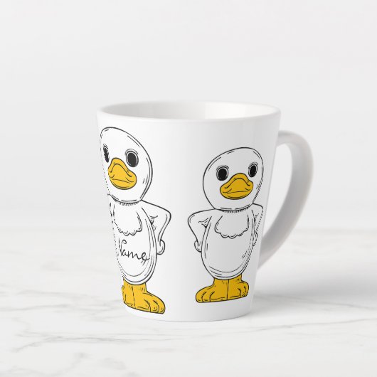 Kleine Weiße Ente Stehend Thunder_Cove Milchtasse (Rechte Ecke)