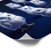 Kleine weiße Eulen Poster (Ecke)