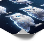 Kleine weiße Eulen Poster (Ecke)