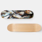Kleine weiße Fische Skateboard (Horizontal)