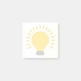 Kleine weiße gelbe Glühbirne Art 3x3 Sticky Mini Post-it Klebezettel