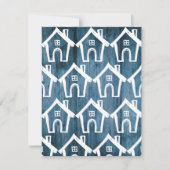 Kleine weiße Häuser auf blauem Holz, die wir umgez Einladung (Vorderseite)