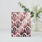 Kleine Weiße Häuser auf Rose Gold Neue Adresskarte Einladung (Stehend Vorderseite)