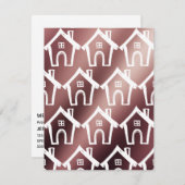 Kleine Weiße Häuser auf Rose Gold Neue Adresskarte Einladung (Vorne/Hinten)