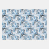 Kleine weiße Kätzchen in Schnee Weihnachten Geschenkpapier Set (Vorderseite 2)