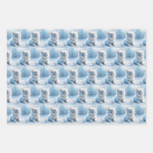 Kleine weiße Kätzchen in Schnee Weihnachten Geschenkpapier Set (Vorderseite)