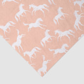 Kleine weiße Pferde auf Pfirsich-Packpapier Seidenpapier (Detail)