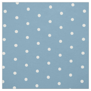Kleine weiße Polka Punkte auf Sweet Carolina Blue Stoff