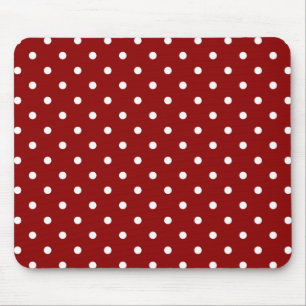 Kleine weiße Polka-Punkte Kirschrot Hintergrund Mousepad