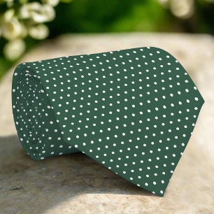 Kleine weiße Punkte auf grünem Hintergrund Moderne Krawatte