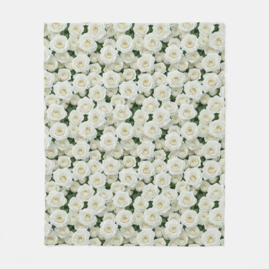Kleine Weiße Rosen Fleecedecke (Vorderseite)