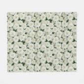 Kleine Weiße Rosen Fleecedecke (Vorderseite (Horizontal))
