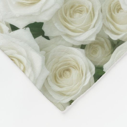 Kleine Weiße Rosen Fleecedecke (Ecke)