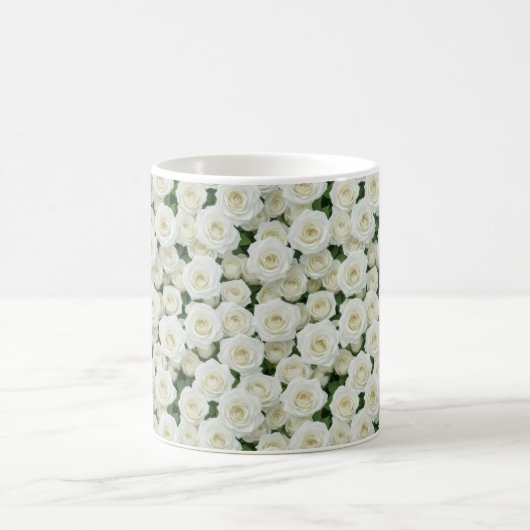 Kleine Weiße Rosen Kaffeetasse (Mittel)