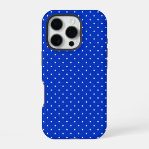 Kleine weiße Tupfen auf blauem Kobalt-Handyhüllen- iPhone 16 Pro Hülle