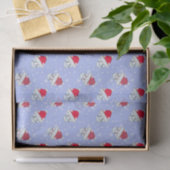 Kleine weiße Weihnachtskätzchen im Schneemuster Seidenpapier (Geschenk)