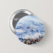 Kleine Welle und farbenfrohe Steine Button (Vorne & Hinten)