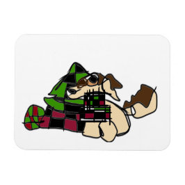 Kleine Welpe für den Winter Magnet