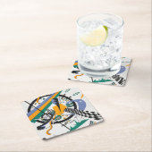 Kleine Welten IV, Abstrakt, Wassily Kandinsky Rechteckiger Pappuntersetzer (Vor Ort)