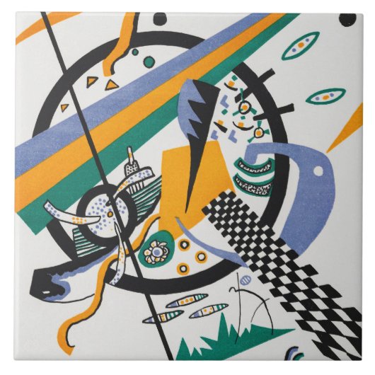Kleine Welten IV, Abstrakt, Wassis Kandinsky Fliese (Vorderseite)