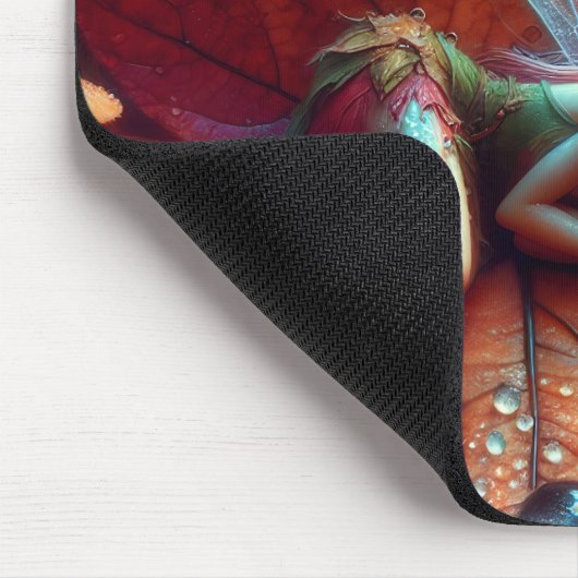 Kleine Whimsical Fairy Schlaf auf einem Lein Mousepad (Ecke)