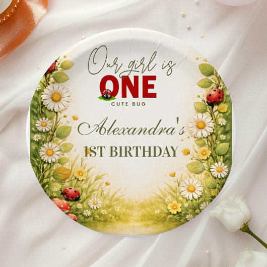 Kleine Wiesenlady wird Eins Pappteller