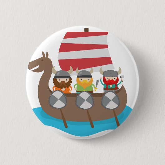 Kleine Wikinger im Schiff Button (Vorderseite)