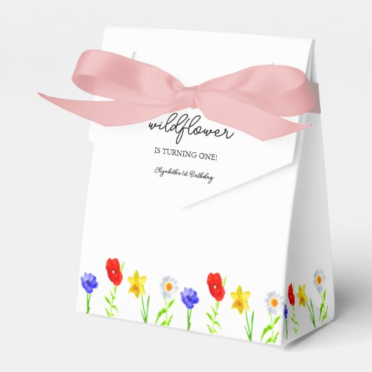 Kleine Wildblume 1. Geburtstag Geschenkschachtel (Vorderseite)