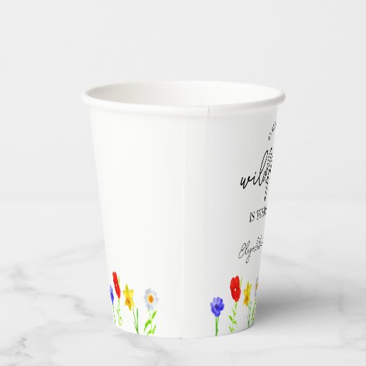 Kleine Wildblume 1. Geburtstag Pappbecher (Rechts)