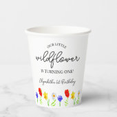 Kleine Wildblume 1. Geburtstag Pappbecher (Vorderseite)