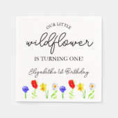 Kleine Wildblume 1. Geburtstag Serviette (Vorderseite)