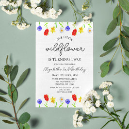 Kleine Wildblume 2. Geburtstag Einladung