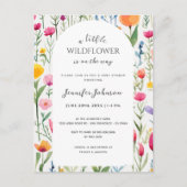 Kleine Wildblume Arch Baby Dusche Einladung Postkarte (Vorderseite)