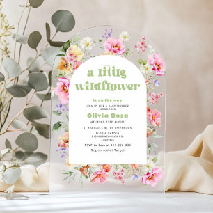 Kleine Wildblume Arch Garden Babyduschenbogen Acryleinladungen