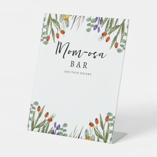 Kleine Wildblume auf dem Weg Herbst Mama-osa-Bar Sockelschild (Vorderseite)