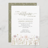 Kleine Wildblume auf dem Weg zur Blumendusche Einladung (Vorne/Hinten)