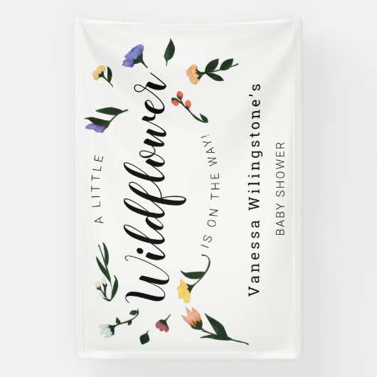 Kleine Wildblume auf der Blumendusche Banner (Vertikal)