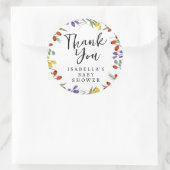 Kleine Wildblume auf der Herbstdusche Runder Aufkleber (Tasche)