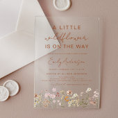 Kleine Wildblume auf der Way Baby Dusche Acryleinladungen